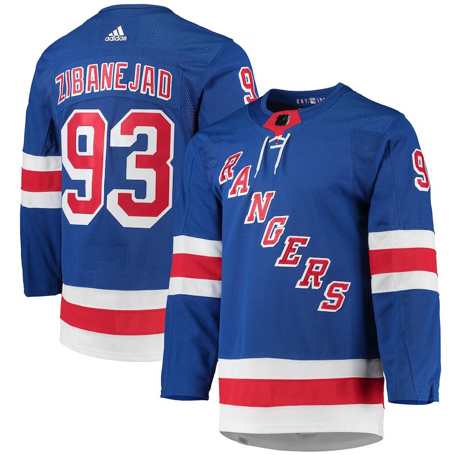 Men New York Rangers #93 Mika Zibanejad adidas Blue Home Primegreen Authentic Pro Player NHL Jersey->customized nhl jersey->Custom Jersey